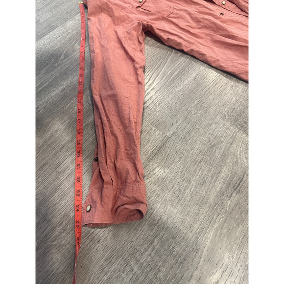 Trash Nouveau Men's Large Modern Western Pearl Snap Shirt Dusty Red Large - Picture 2 of 5